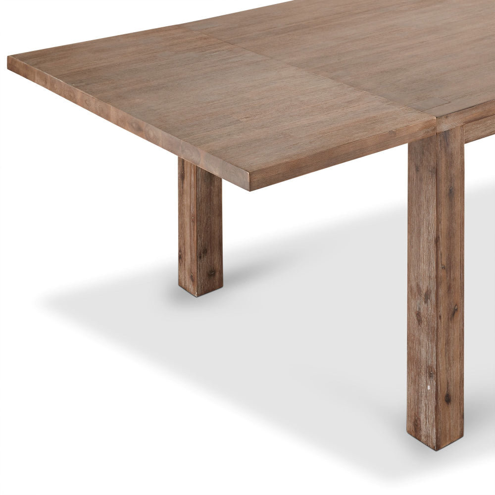 Ibbe Design Prostokątny Blat Stolu Alaska na Wydłużenie Stołu Alaska, Brązowy, Drewno (Akacja), Drewniany Stół Kuchenny Stół do Jadalni Stół Obiadow..