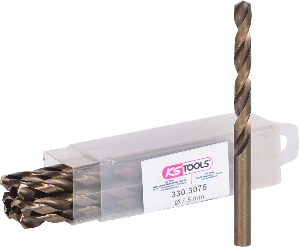 KS TOOLS HSS-G Co 5 Wiertlo spiralne 7,5mm 10-ciopak