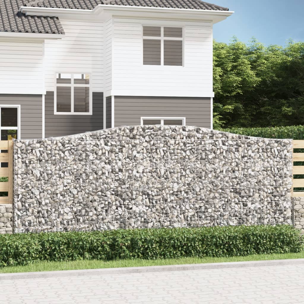 vidaXL Kosze gabionowe, 6 szt, 400x30x160/180 cm, galwanizowane żelazo