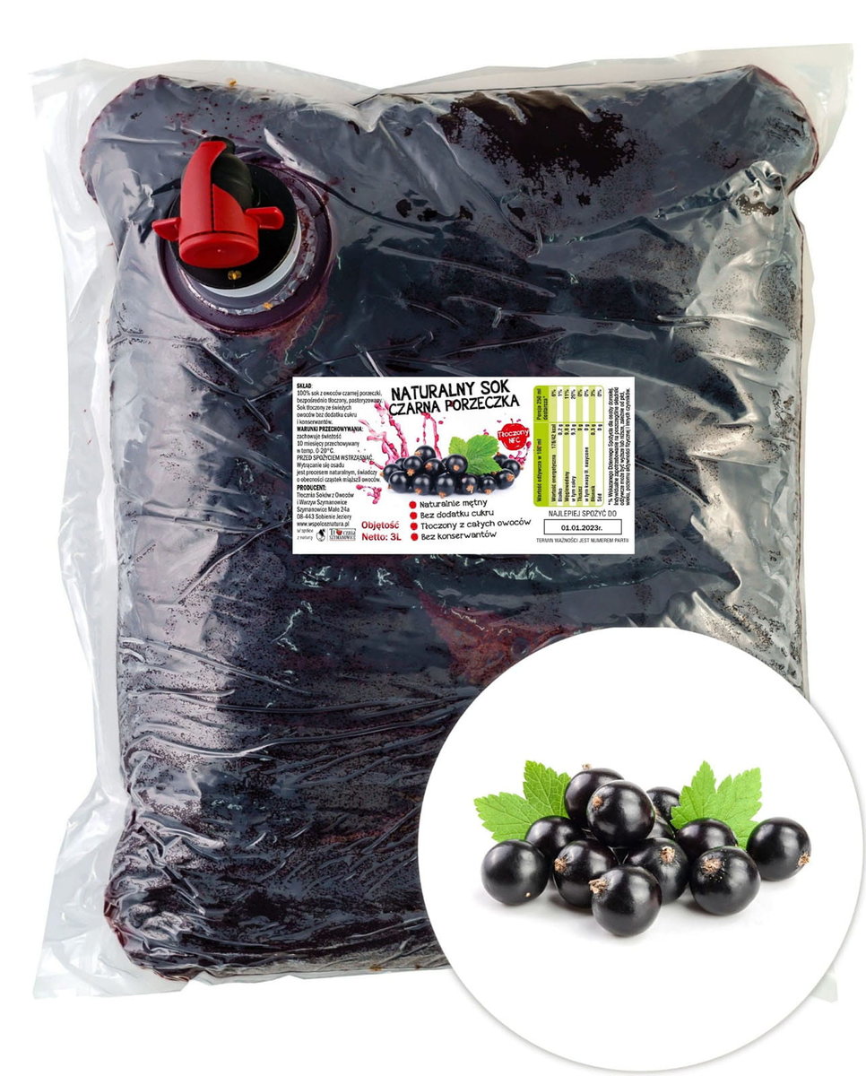 Sok z Czarnej Porzeczki 100% 3l