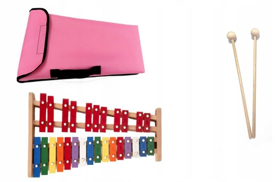 Dzwonki Chromatyczne 27-tonowe kolorowe + POKROWIEC różowy