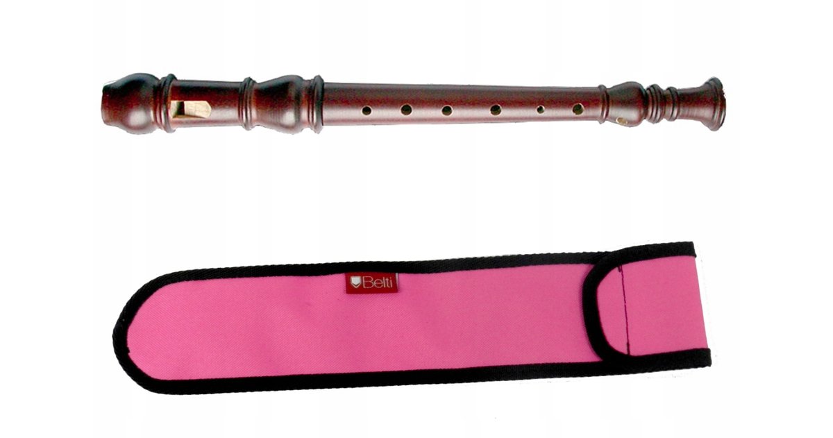 Flet prosty - sopran Mat Max FRYDERYK Renesansowy + pokrowiec różowy