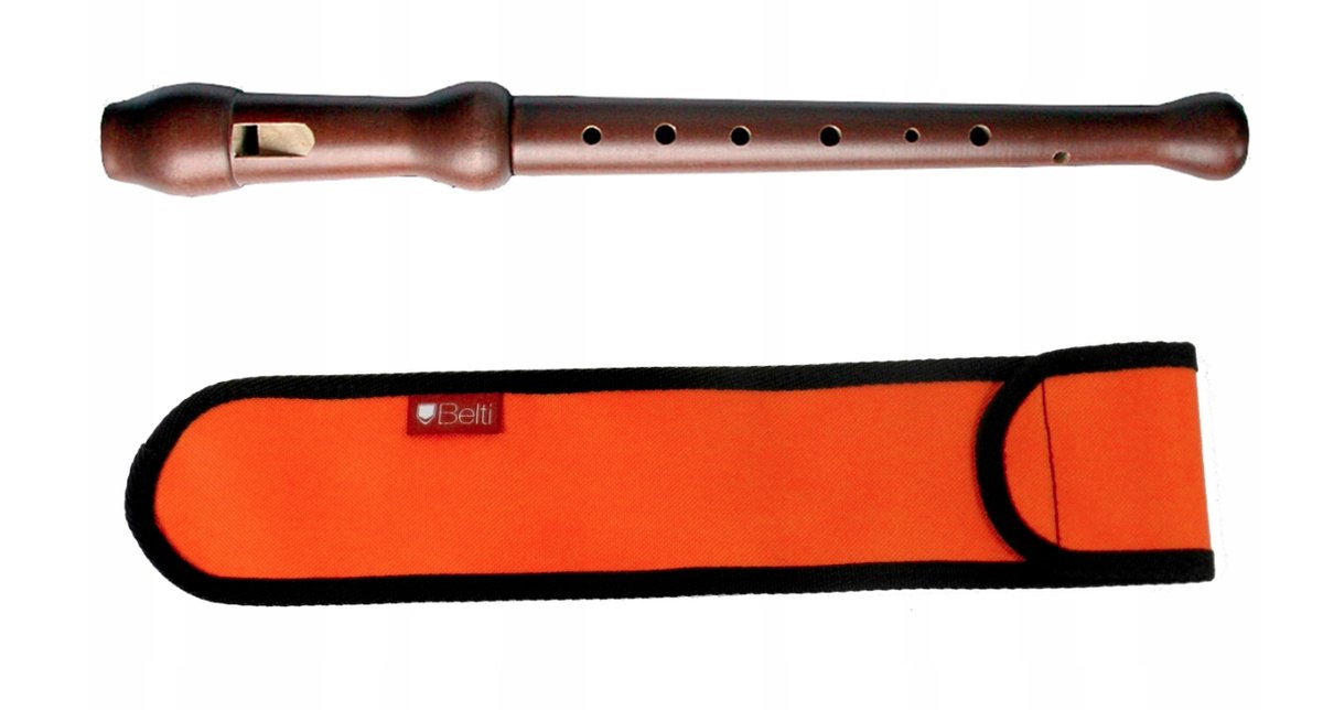 Flet prosty - sopran Mat Max JANKO Renesansowy + pokrowiec pomarańczowy