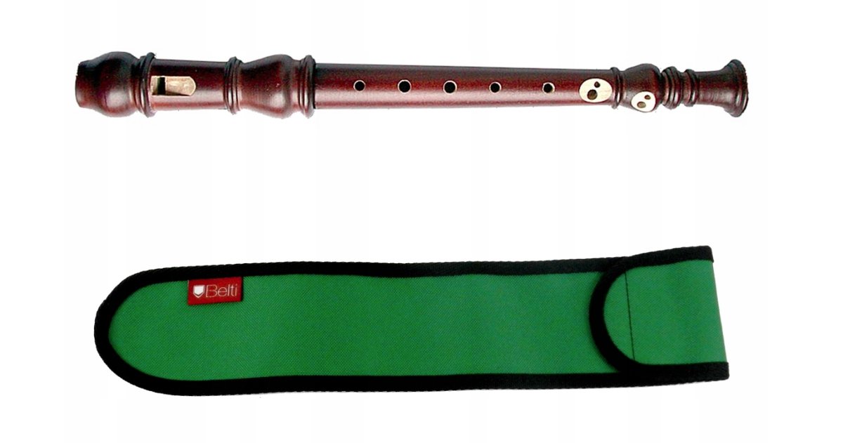 Flet prosty - sopran Mat Max FRYDERYK Barokowy + pokrowiec zielony