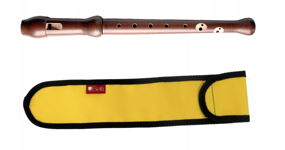 Flet prosty - sopran Mat Max JANKO Barokowy + pokrowiec żółty