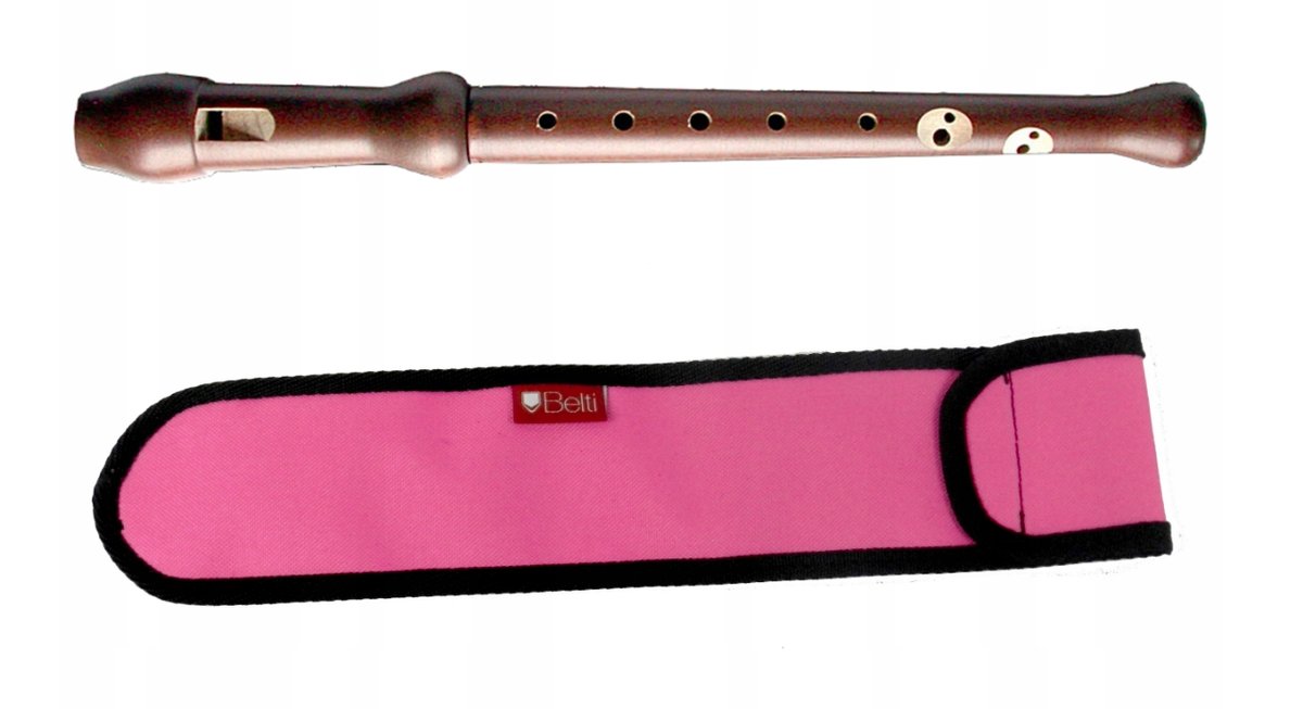 Flet prosty - sopran Mat Max JANKO Barokowy + pokrowiec różowy