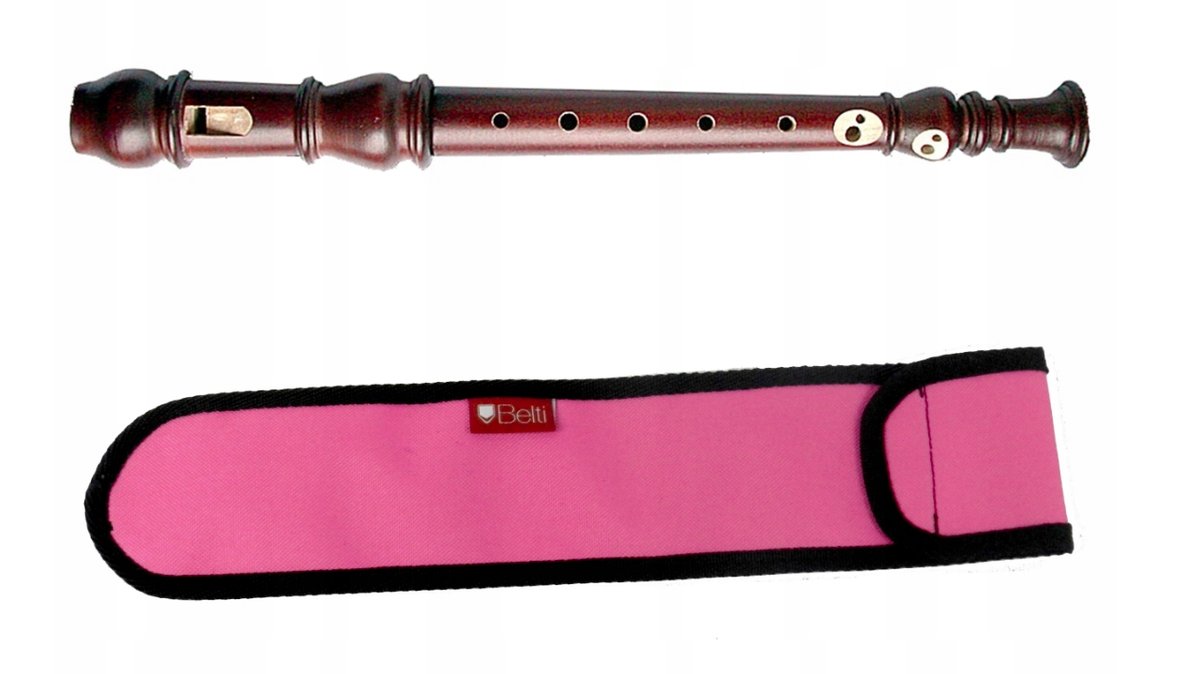 Flet prosty - sopran Mat Max FRYDERYK Barokowy + pokrowiec różowy