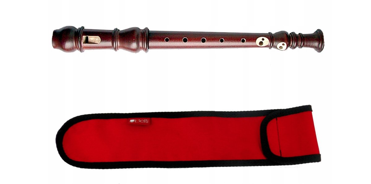 Flet prosty - sopran Mat Max FRYDERYK Barokowy + pokrowiec czerwony