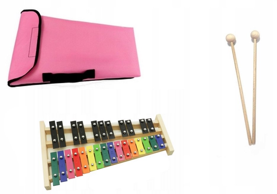 top Dzwonki Chromatyczne Mat Max 27-tonowe kolorowe z pokrowcem różowy