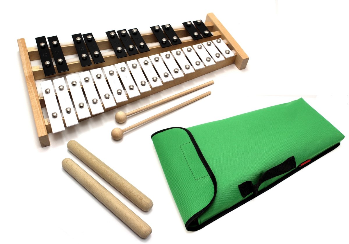 DZWONKI Chromatyczne CYMBAŁKI + POKROWIEC + Klawes zielony