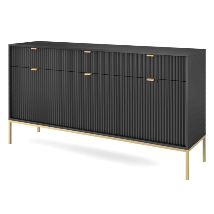 Komoda NOVA KSZ154 Czarna / rama złota