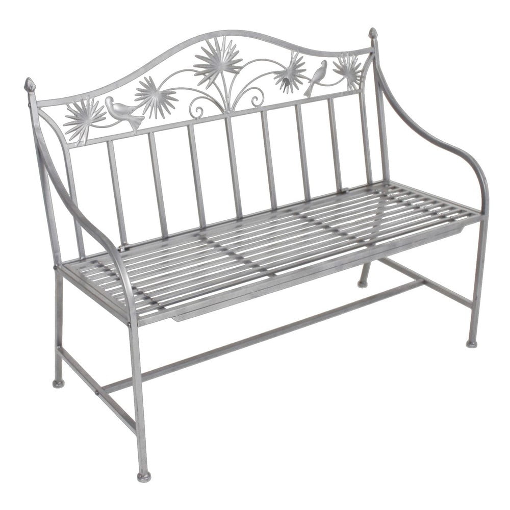 Szara metalowa ławka ogrodowa Talin – Garden Pleasure