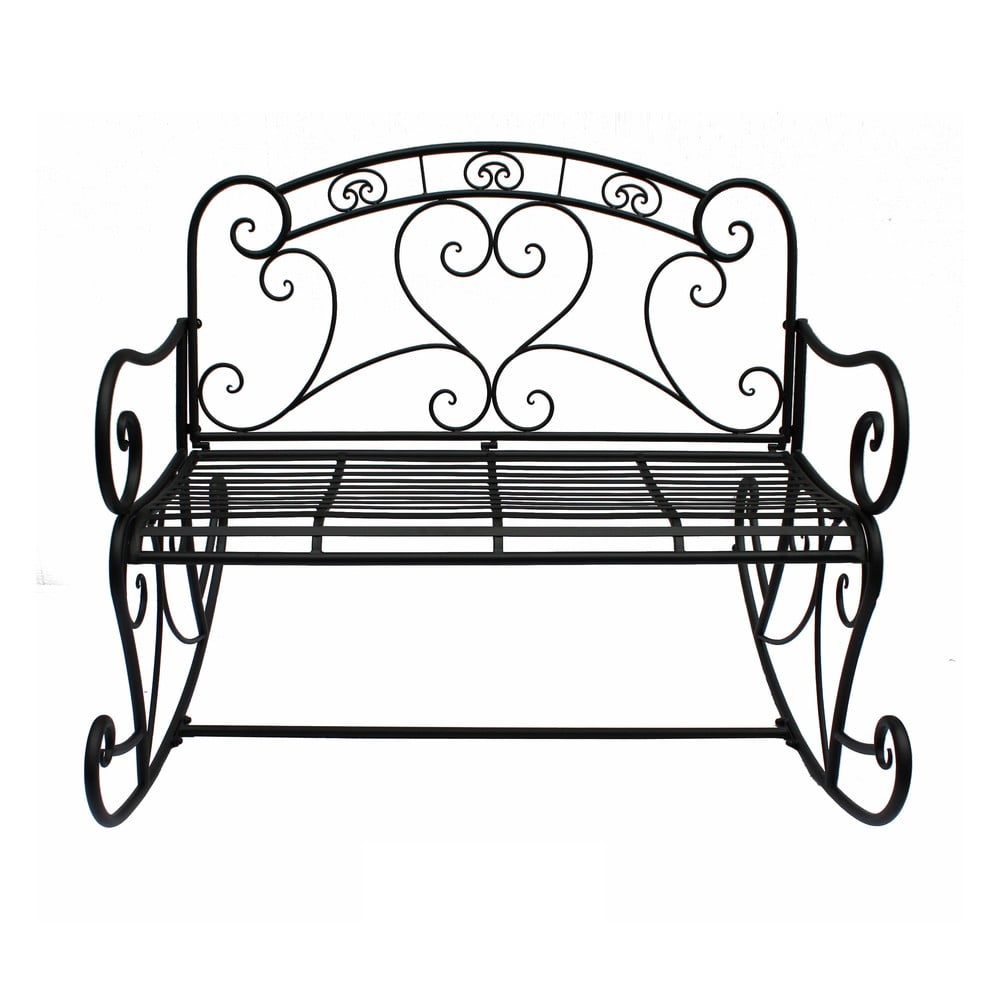 Czarna metalowa ławka ogrodowa Dares – Garden Pleasure