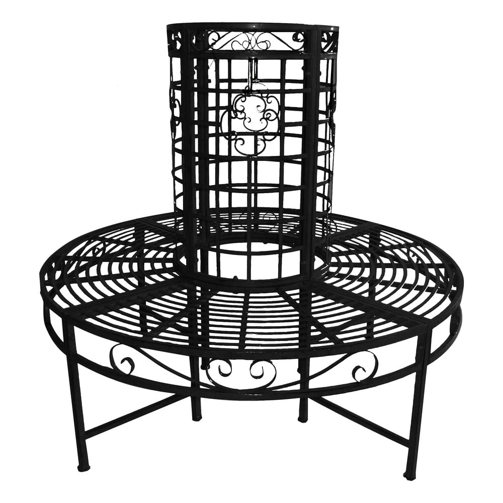 Czarna metalowa ławka ogrodowa Larissa – Garden Pleasure