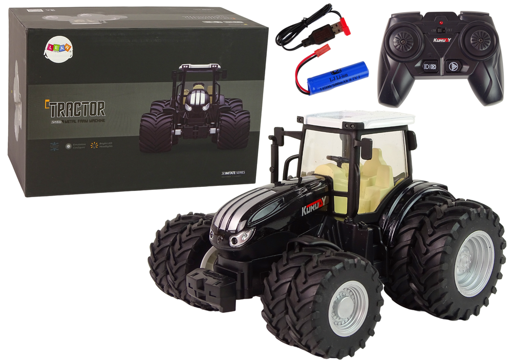 Traktor Zdalnie Sterowany R/C Czarny 2,4G Metal