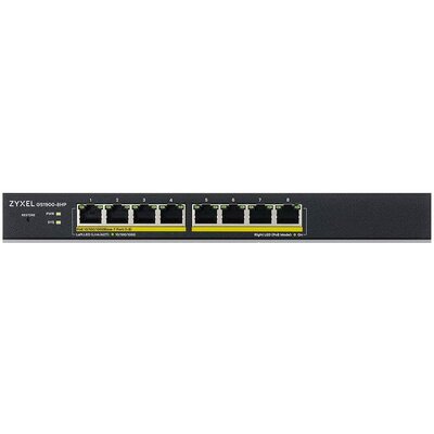 ZYXEL GS1900-8HP 8-port GbE L2 PoE Smart Switch 802.3at desktop fanless 70 Watt