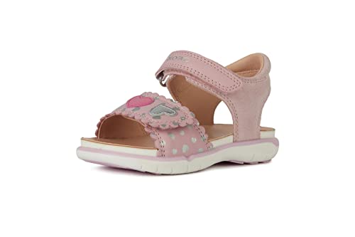Geox Dziewczęce sandały B Delhi Girl Sandal, różowe/srebrne, 22 EU, Rose Silver, 22 EU