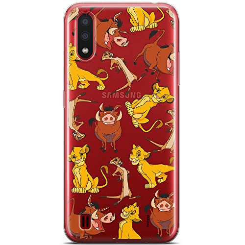 ERT GROUP etui na telefon Samsung A01, case oryginalny i oficjalnie licencjonowany przez Disney, wzór Simba & Friends 010, optymalnie dopasowane, plecki z TPU częściowo przeźroczyste