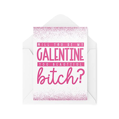 Karty na Dzień Galentine's - Will You Be My Galentine - Karty walentynkowe - Karty dla najlepszego przyjaciela - Karta Bestie - Dziewczęca kartka - CBH1596