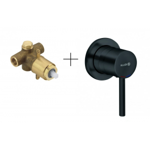 KLUDI 389253976 + 38826N BOZZ podtynkowa bateria natryskowa CZARNY MAT + Element podtynkowy