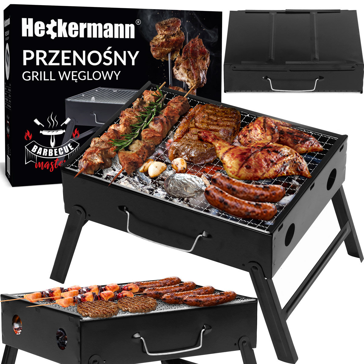 Grill Węglowy Turystyczny Składany Heckermann® Ds-06