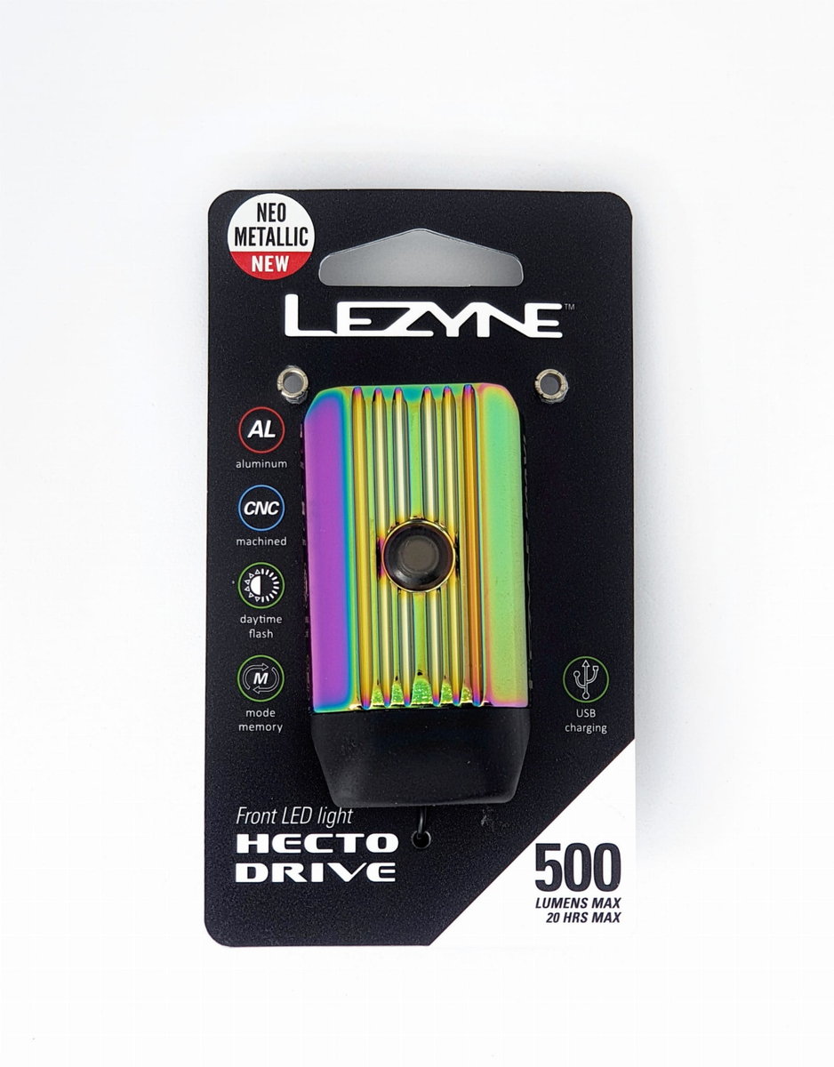LEZYNE Lampka przednia LED HECTO DRIVE 500XL 500 lumenów, usb neo metallic (NEW 2021) LZN-1-LED-9F-V530