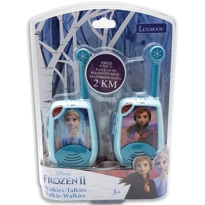 Lexibook Krótkofalówki Disney Frozen Elsa. 2 km. funkcja kodu Morsea. zaczep do paska ułatwiający przenoszenie. bateria. niebieskie/białe. TW25FZ TW25FZ