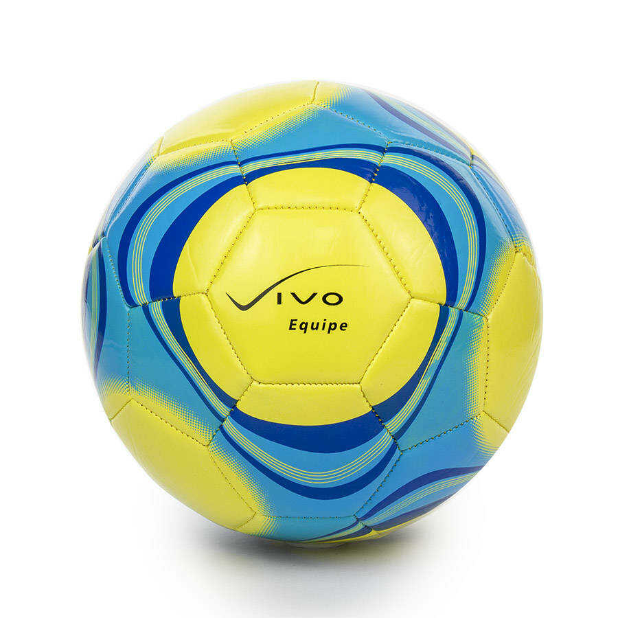 Piłka nożna Vivo Equipe żółto-niebieska, rozmiar 5