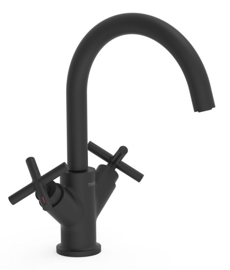 Bateria umywalkowa TRES Montblanc Czerń Matowa 28320301NM