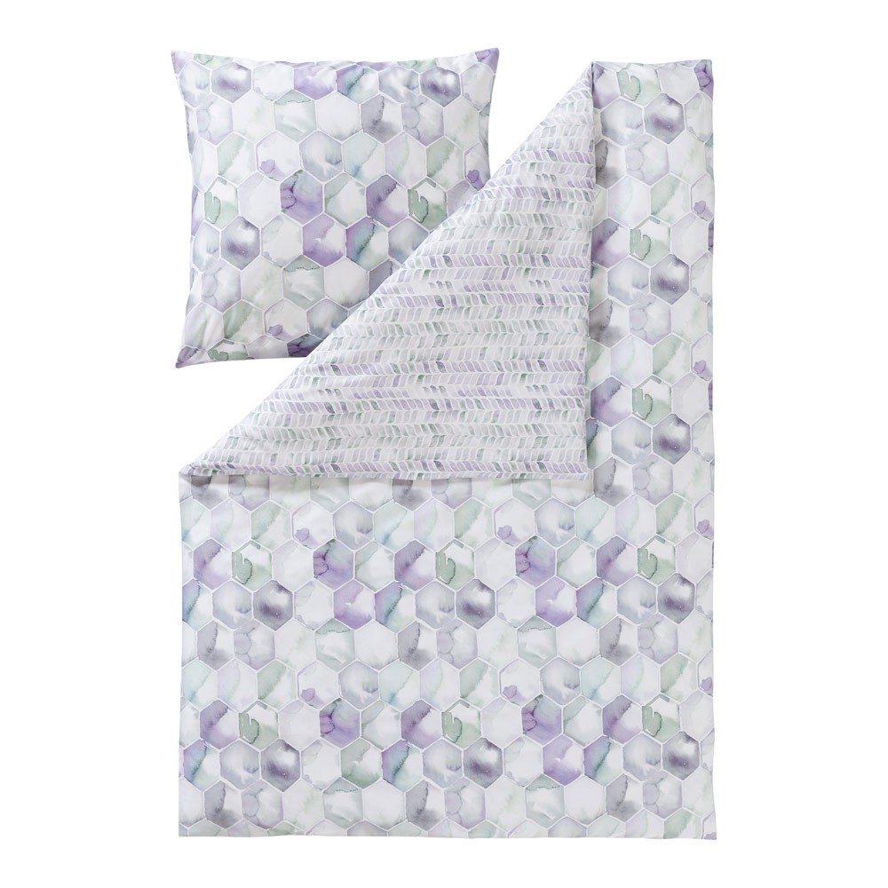 Pościel Estella makosatyna SHAPE 4746, Rozmiar - 155/200+2x70/80, Kolor - violett