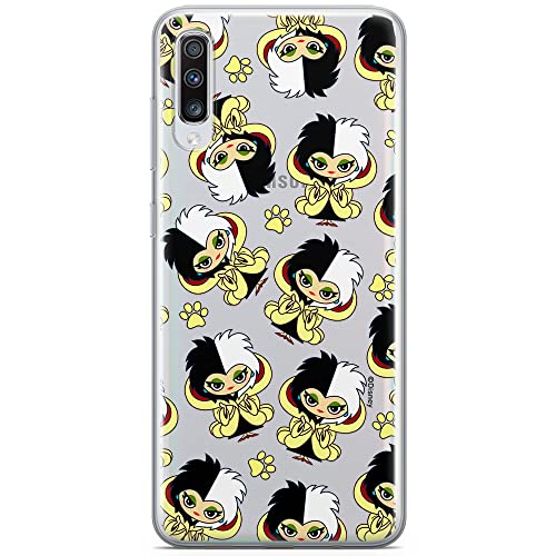 ERT GROUP etui na telefon Samsung A70, case oryginalny i oficjalnie licencjonowany przez Disney, wzór Cruella 007, optymalnie dopasowane, plecki z TPU częściowo przeźroczyste