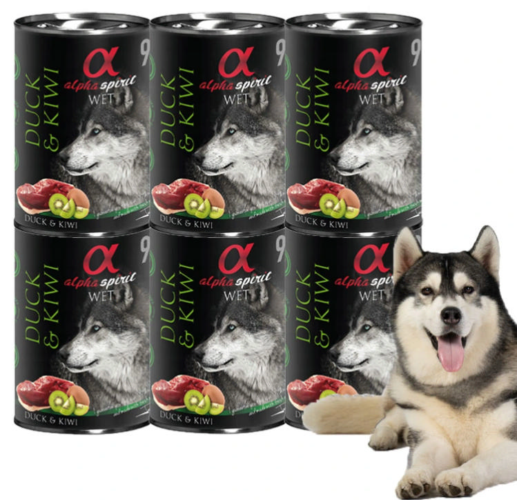 ALPHA SPIRIT Karma Bezzbożowa KACZKA z Kiwi ZESTAW 6x 400g