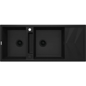 Deante Magnetic Zlewozmywak granitowy dwukomorowy 116x50 cm nero ZRMN213