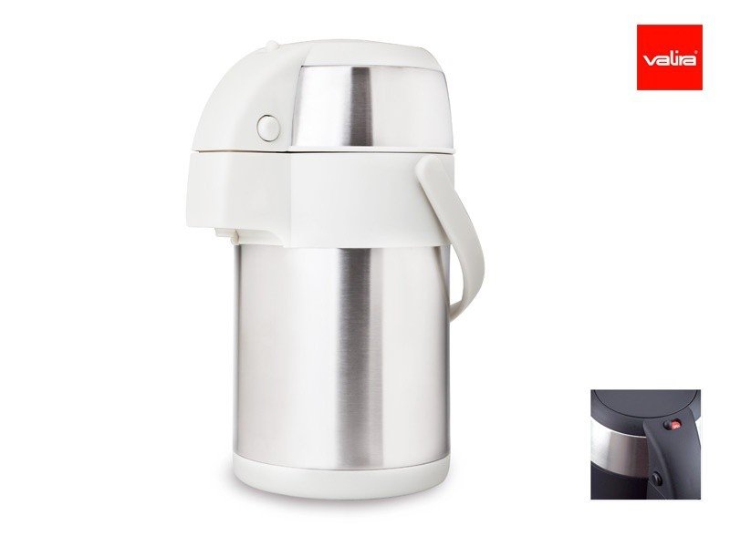 Valira Air Pot Inox, Termos Konferencyjny z pompką, srebrno-biały, 1,9 l