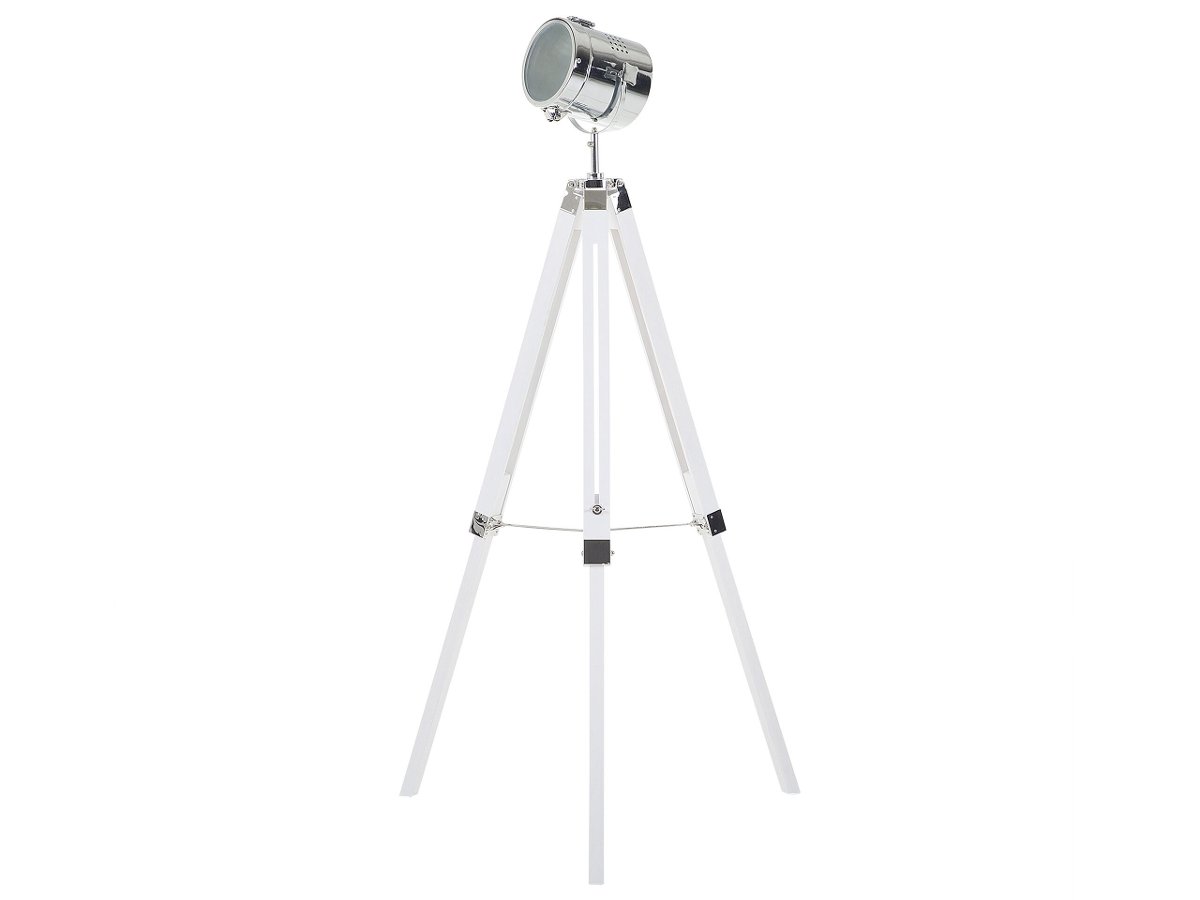 Beliani Lampa stojąca biała 143 cm ALZETTE