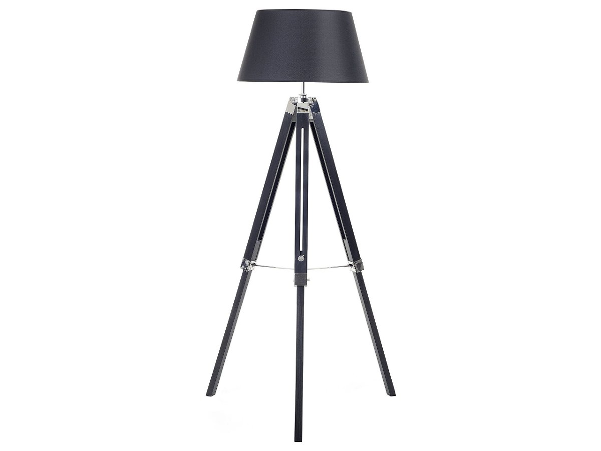Beliani Lampa stojąca czarna - lampa podłogowa - oświetlenie - MADEIRA