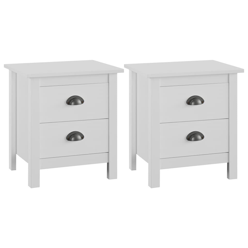Vida Szafki nocne 2 szt. białe 46x35x49,5 cm lite drewno sosnowe V-288908