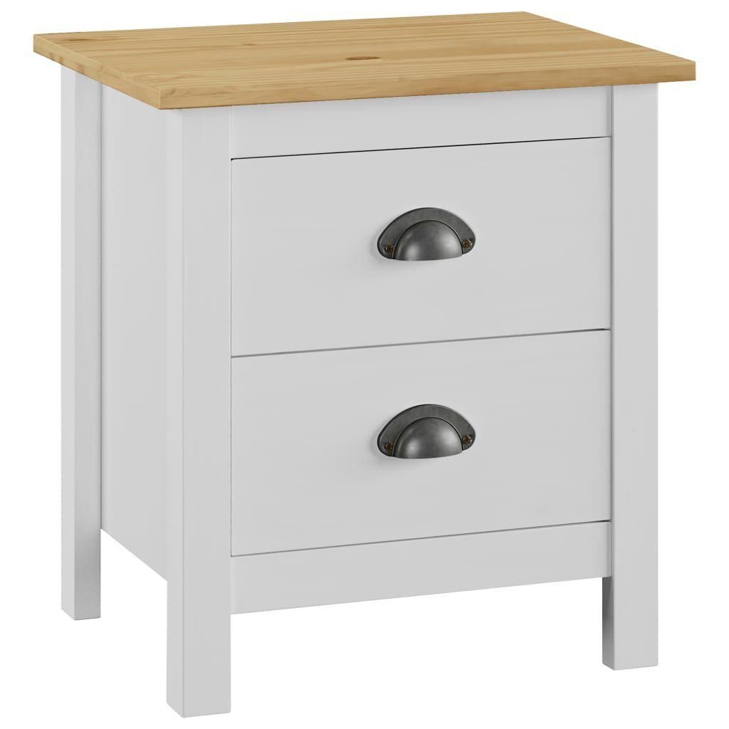 Vida Szafka nocna biała 46x35x49,5 cm lite drewno sosnowe V-288906