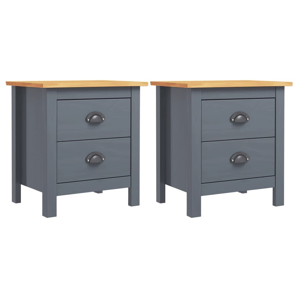 vidaXL Szafki nocne Hill Range, 2 szt., szare, 46x35x49,5 cm, sosna