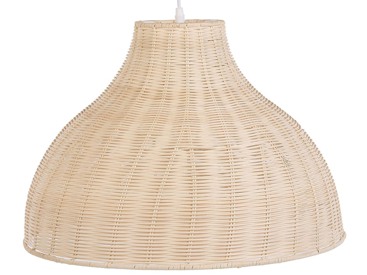 Beliani Lampa wisząca Lampa wisząca rattanowa jasne drewno MILLIAN 230195