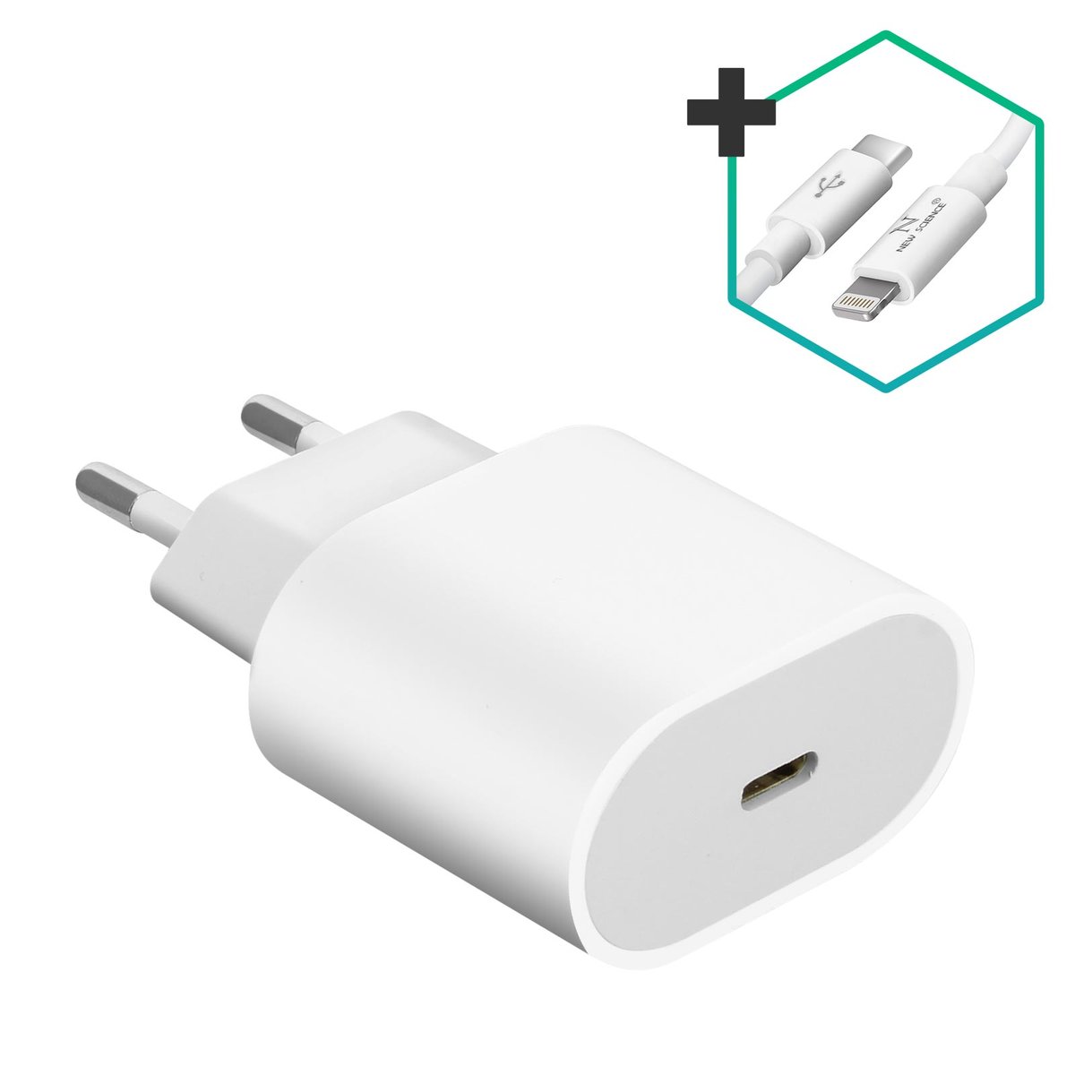 Ładowarka USB-C i kabel Lightning Szybkie ładowanie Power Delivery 20W Czarny