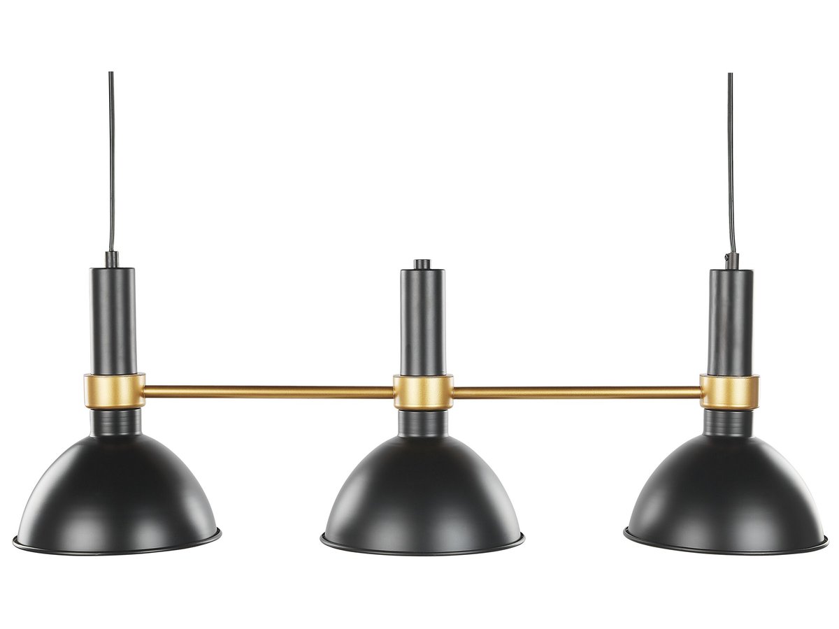 Lampa Wisząca 3-punktowa Metalowa Czarno-złota Beles!