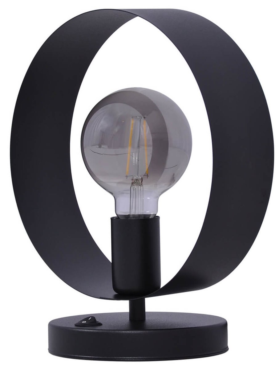 Lampa stołowa Emi K-4979 okrągła lampka do gabinetu czarna