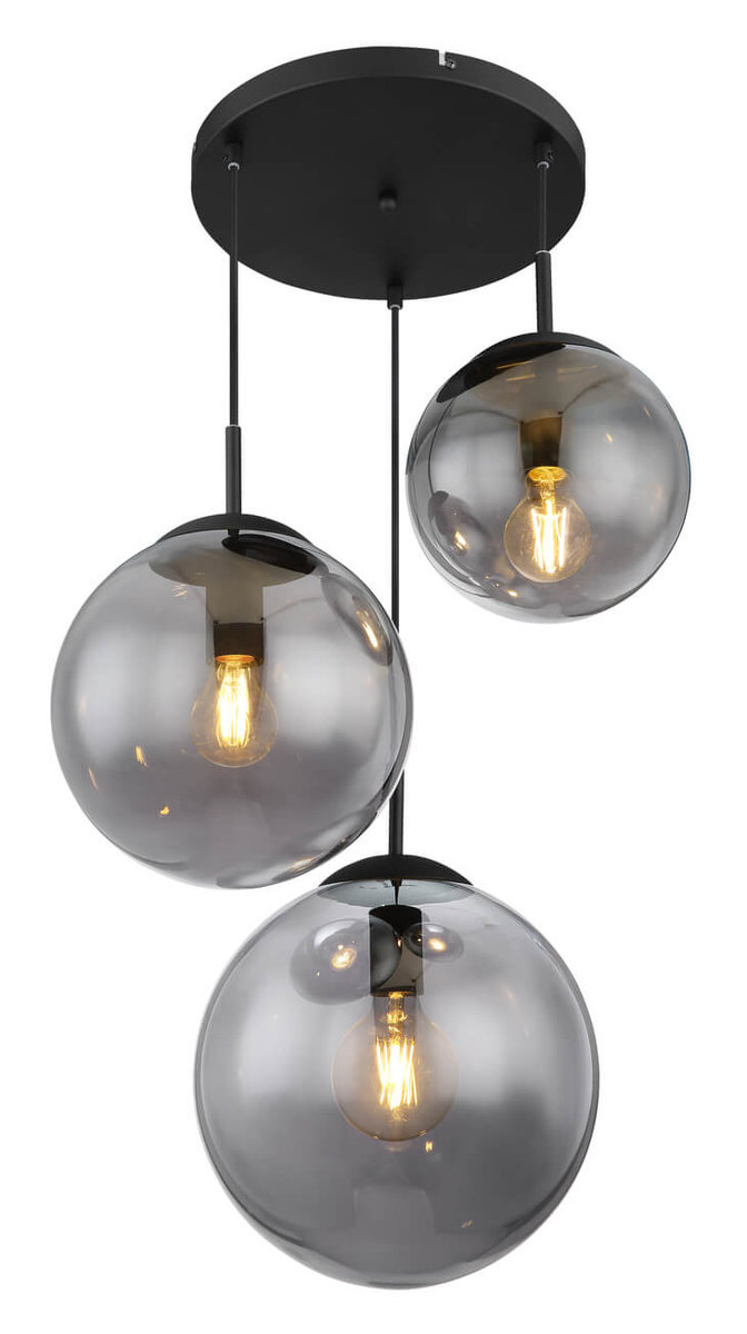 Globo Joel 1581-3S lampa wisząca zwis 3x60W E27 dymiona/czarna