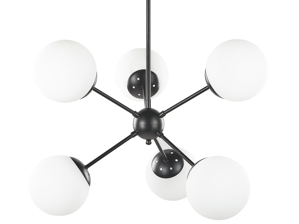 Lampa Wisząca 6-punktowa Metalowa Czarna Adawro!