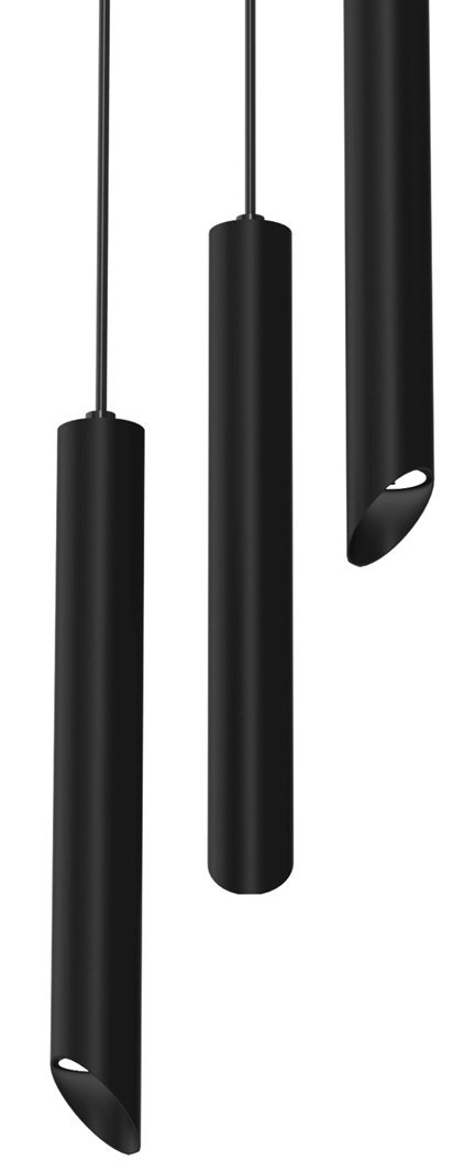 Wisząca lampa Corte MLP8830 kaskada tuby do salonu czarna