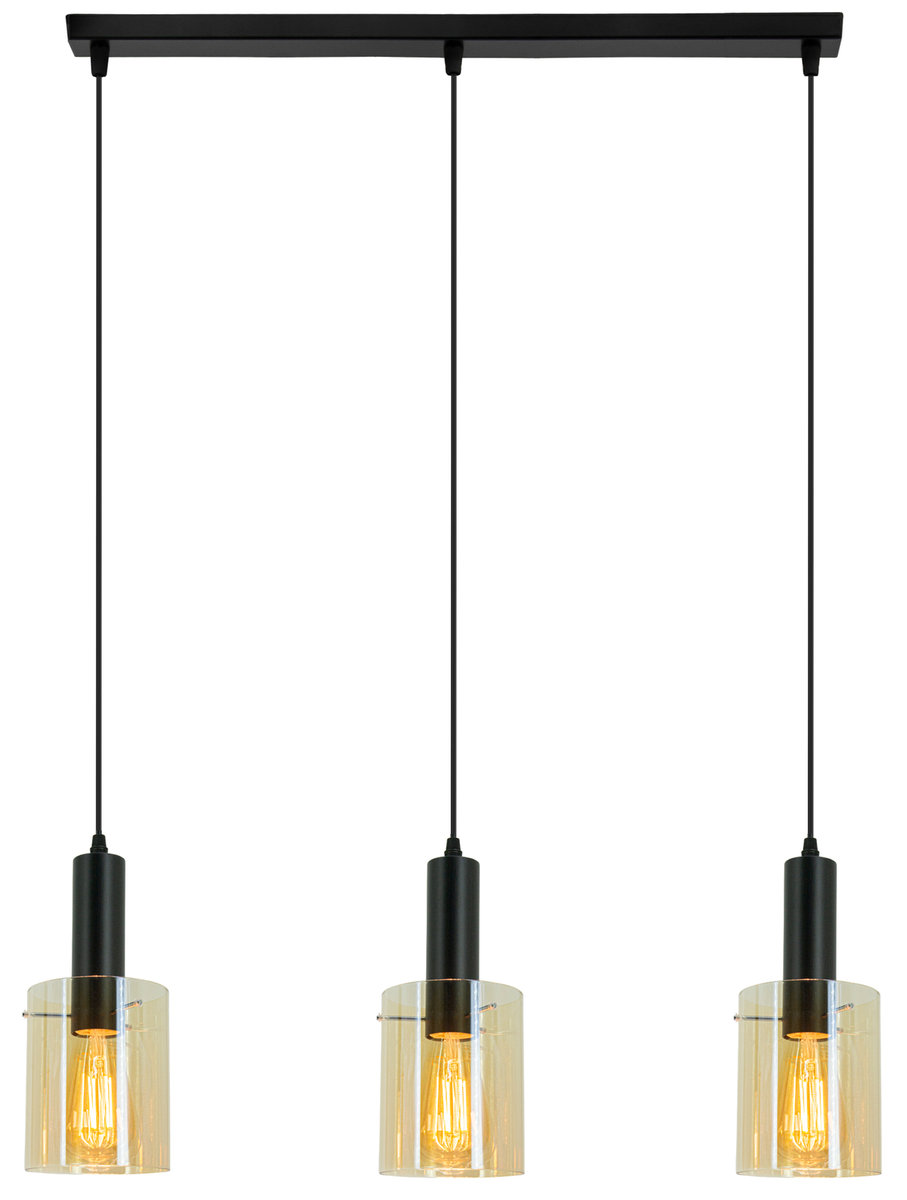 Skandynawska lampa wisząca ELM2021/3 BL 21QG czarna mosiądz