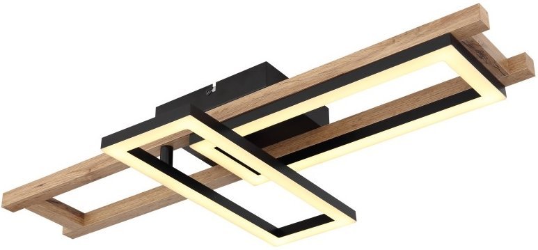 Globo Illa 67266D plafon lampa sufitowa 1x20W LED 3000K czarny/drewniany