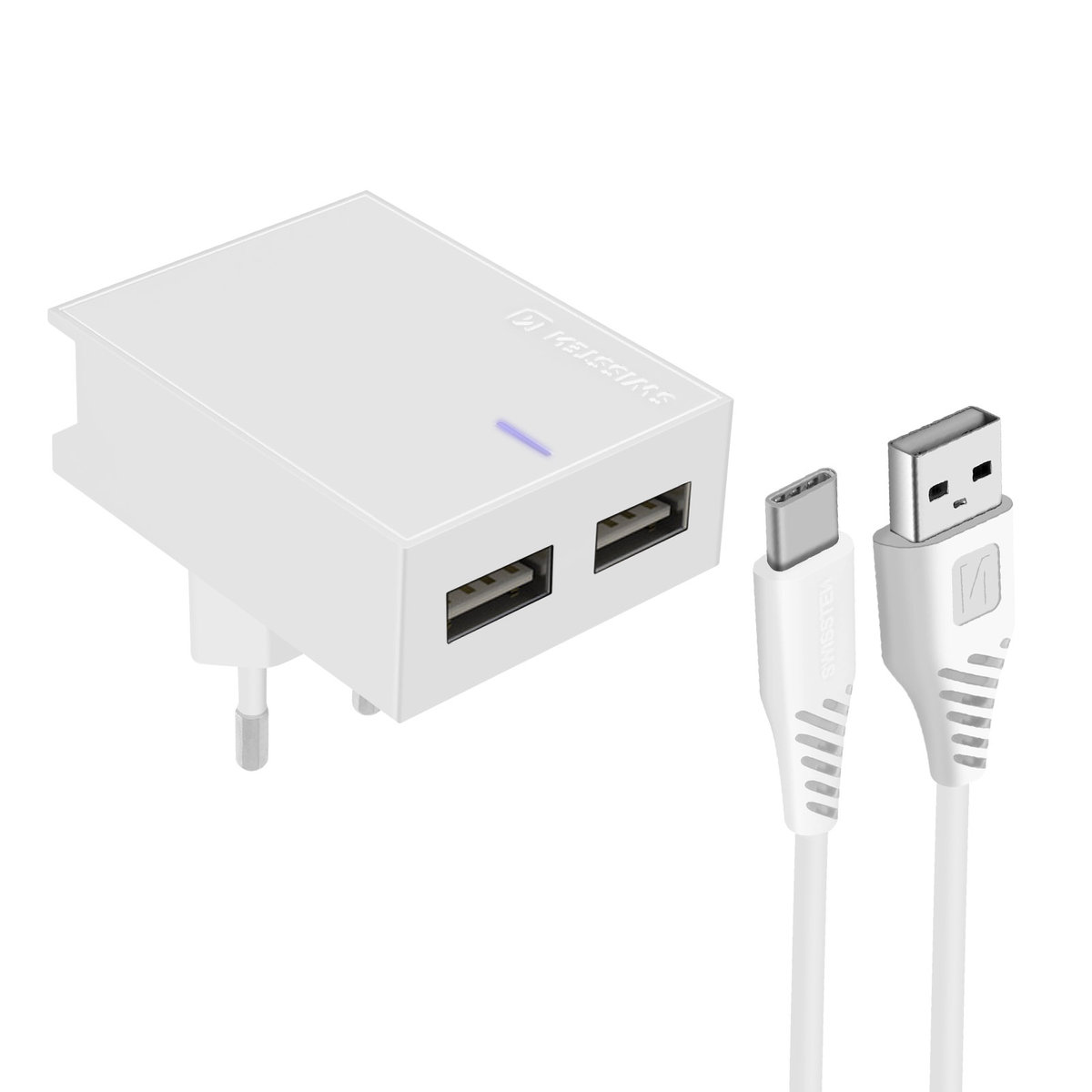 Swissten Adapter sieciowy SMART IC CE 2x USB 3 A biały 22043000) # Wpisz kod MDC5PL22 i uzyskaj dodatkowe 25 % rabatu na ten produkt promocja do 17.05.2020