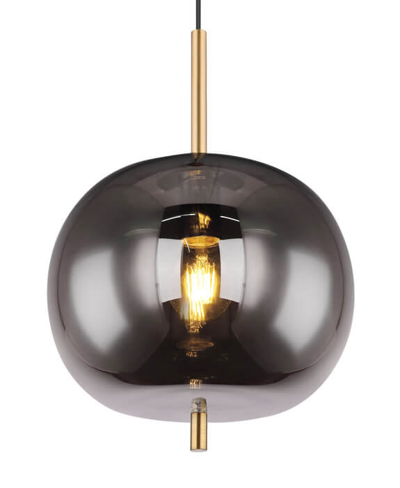 Globo Blacky 15345H1MM lampa wisząca zwis 1x60W E27 dymiona/mosiądz